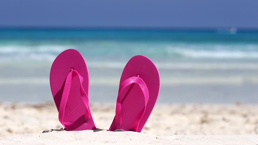 flip flops on beach