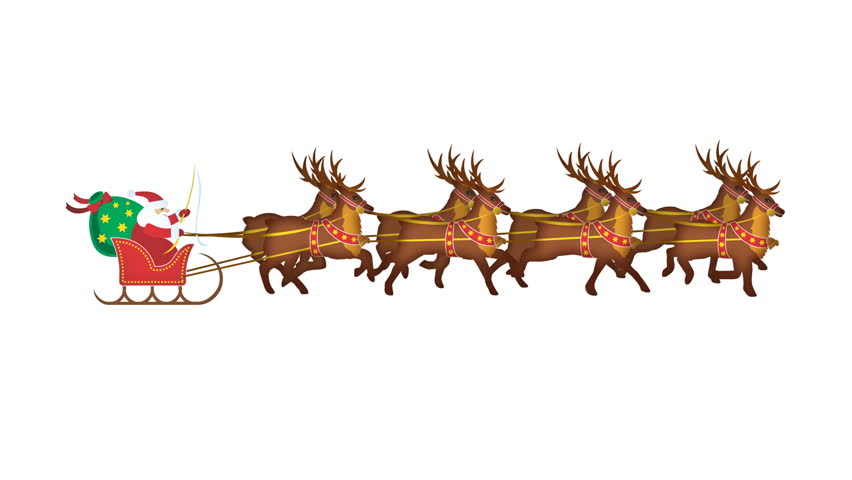 Santa Claus With Galloping Reindeer Stock Footage Video 100 Royalty Free 993490 Shutterstock